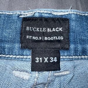 Buckle Black Bootcut Jeans - Light Blue